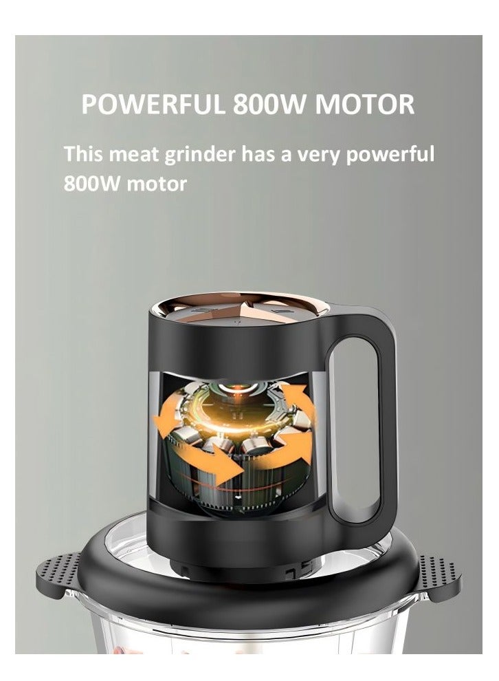 sokany Meat Grinder Electric, Food Processor Onion Vegetable Garlic Chopper, 4 Blades, Stainless Steel Bowl ( 800W, 3L) - Image 4